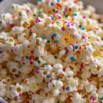 Colorful Funfetti Marshmallow Popcorn Treats ready to enjoy.