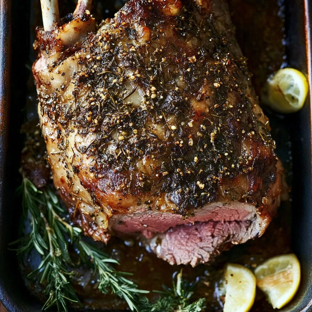 Garlic Roasted Leg of Lamb