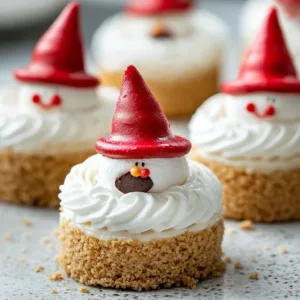 Delicious Gnome Mini Cheesecakes displayed on a festive table.