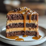 Decadent gooey coffee caramel cake topped with silky caramel sauce.