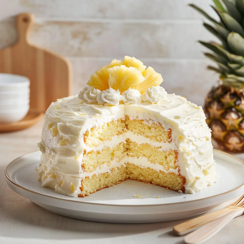 Delicious Hawaiian Pineapple Cake with tropical flavors and pineapple topping