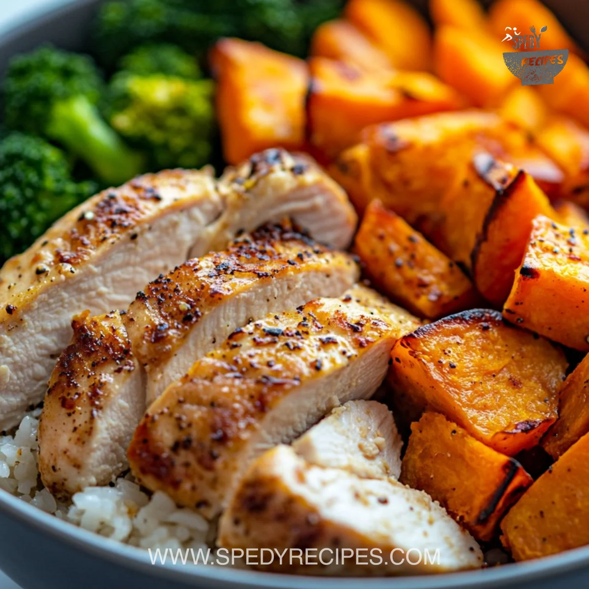 Healthy Chicken & Sweet Potato Rice Bowl