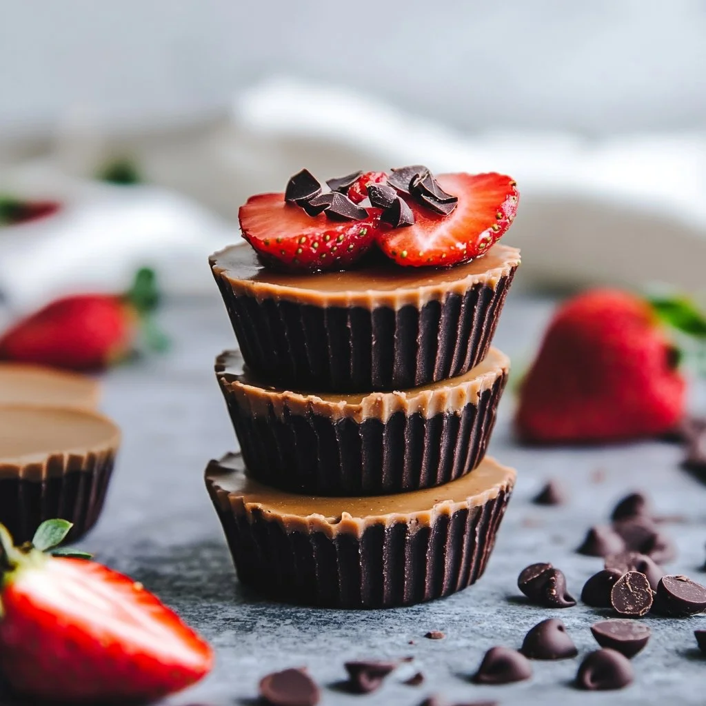 Healthy Strawberry Peanut Butter Cups Healthy strawberry peanut butter cups made with fresh strawberries and creamy peanut butter.