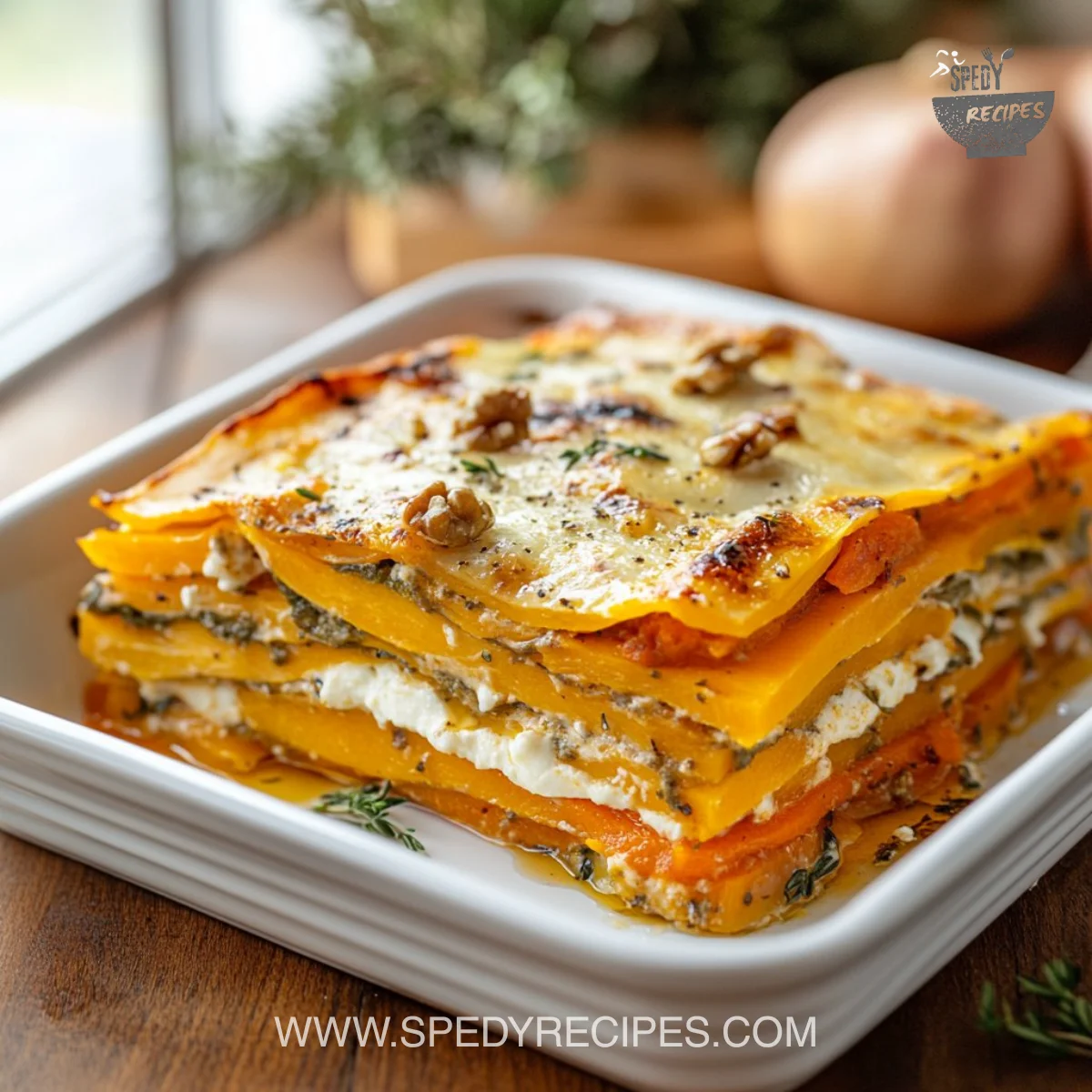 Layered Sweet Potato Butternut Squash Carrot Lasagna Recipe