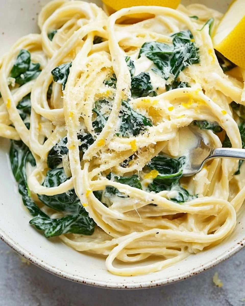 Lemon ricotta pasta & spinach