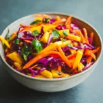 Fresh Mango Slaw with colorful vegetables and a tangy dressing