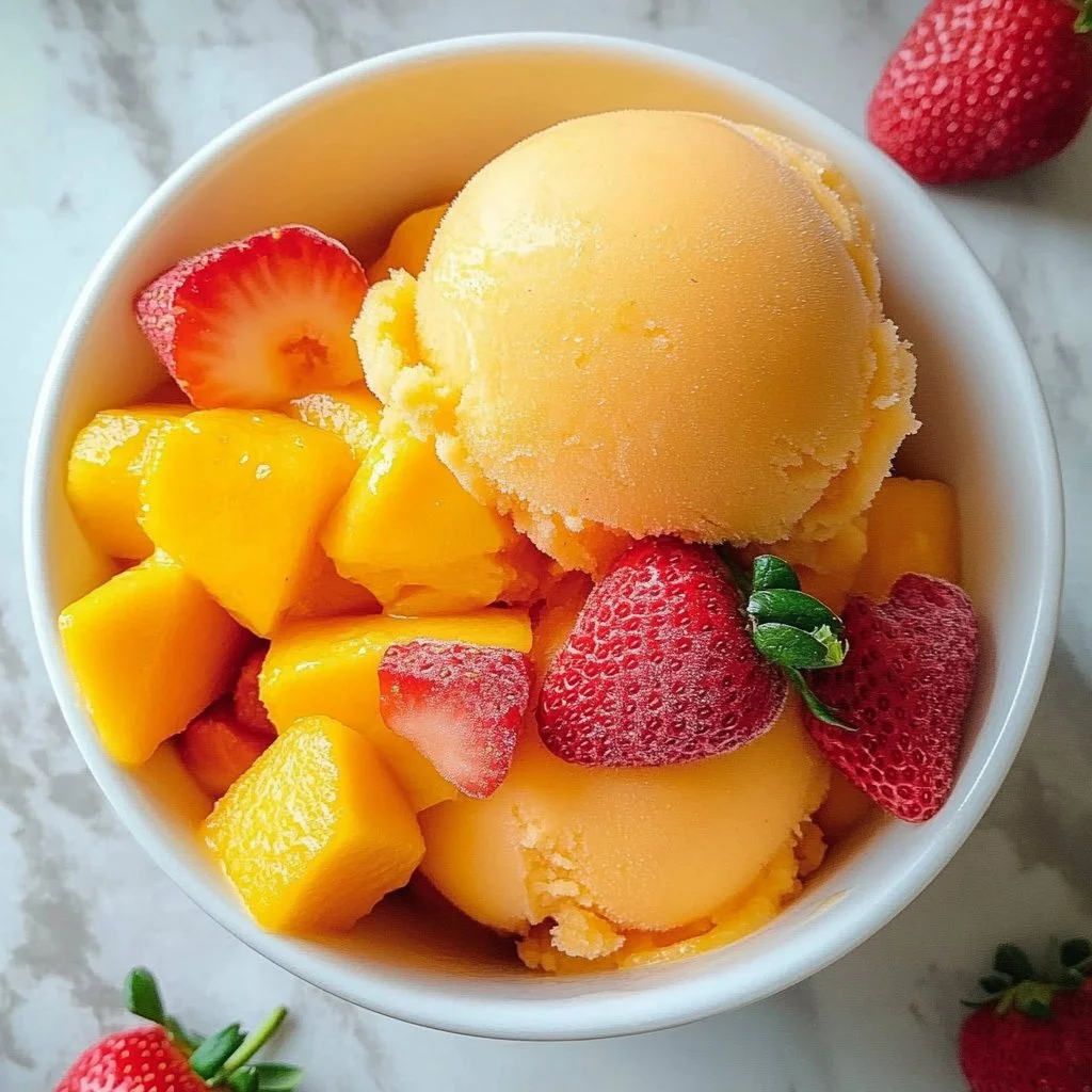 Mango Strawberry Sorbet