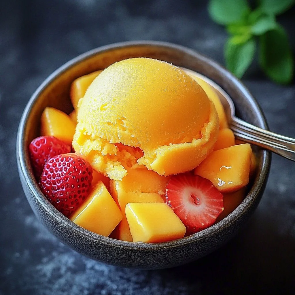 Mango Strawberry Sorbet