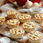 Freshly baked mini apple pies with flaky crust and apple filling