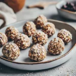 Delicious no-bake vegan banana bites arranged on a plate