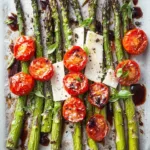 Plate of Parmesan Roasted Asparagus garnished and ready to serve