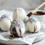 Homemade Peanut Butter Easter Eggs decorated with colorful sprinkles.