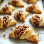 Delicious Pecan Pie Crescents freshly baked and ready to serve.