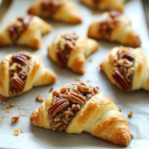 Delicious Pecan Pie Crescents freshly baked and ready to serve.