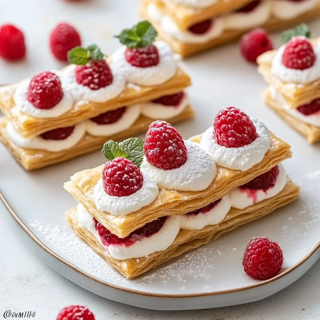 Raspberry Cream Napoleons