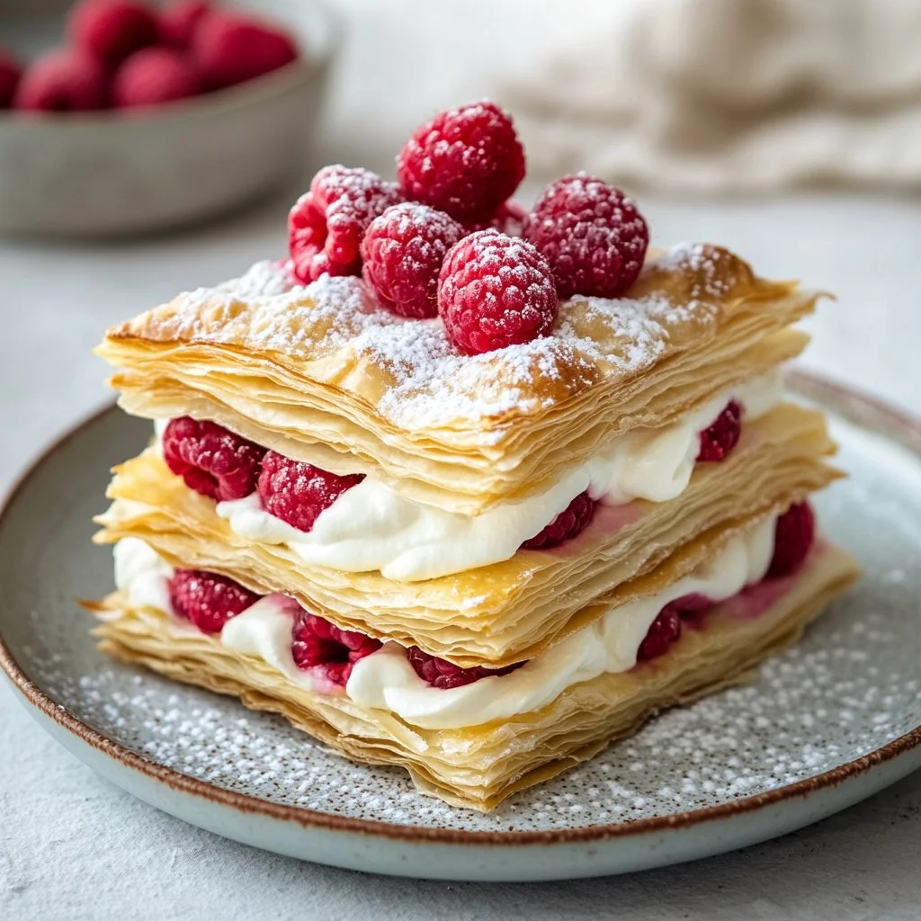 Raspberry Cream Napoleons