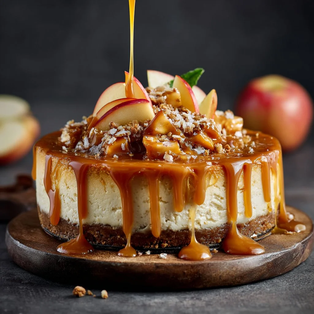 Salted Caramel Apple Pie Cheesecake