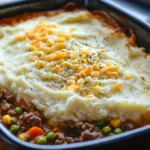 Delicious homemade Shepherd's Pie with mashed potatoes and savory filling