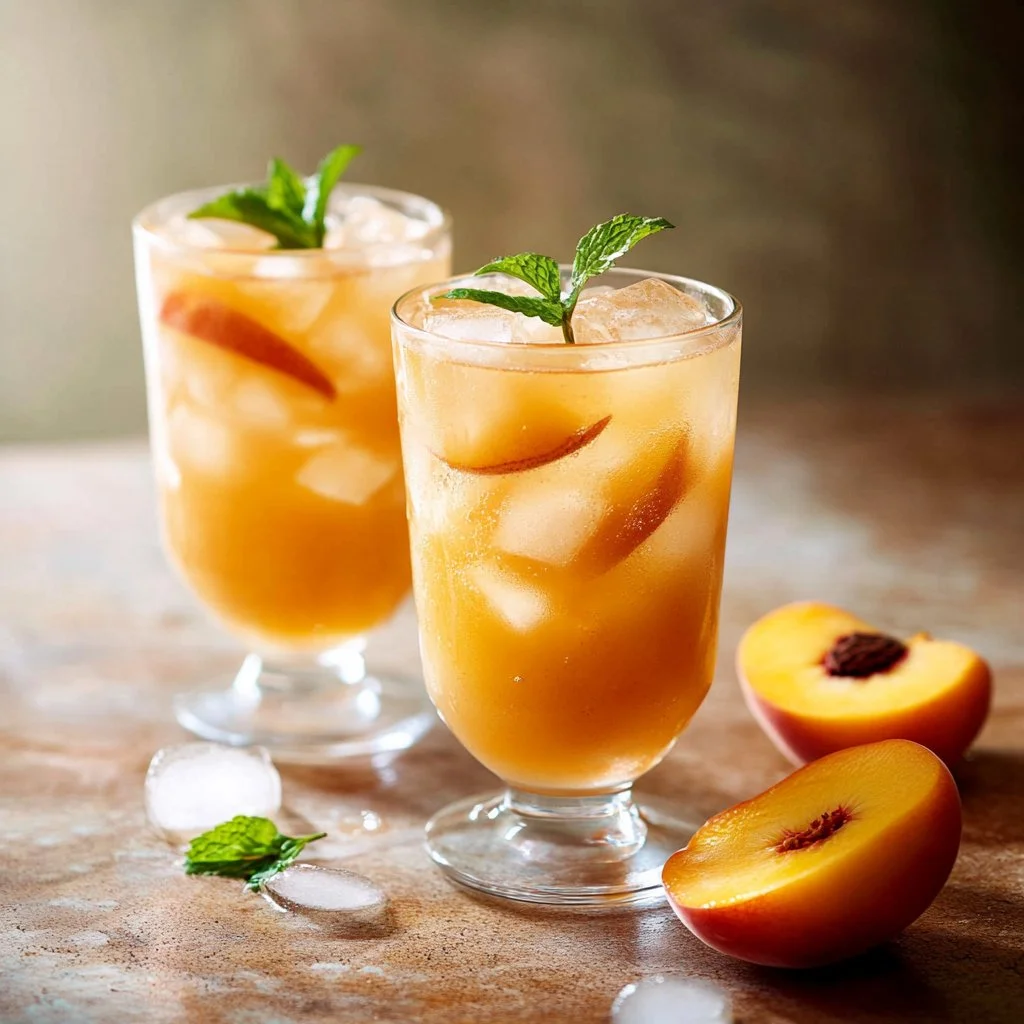 Sparkling Ginger Peach Mocktail
