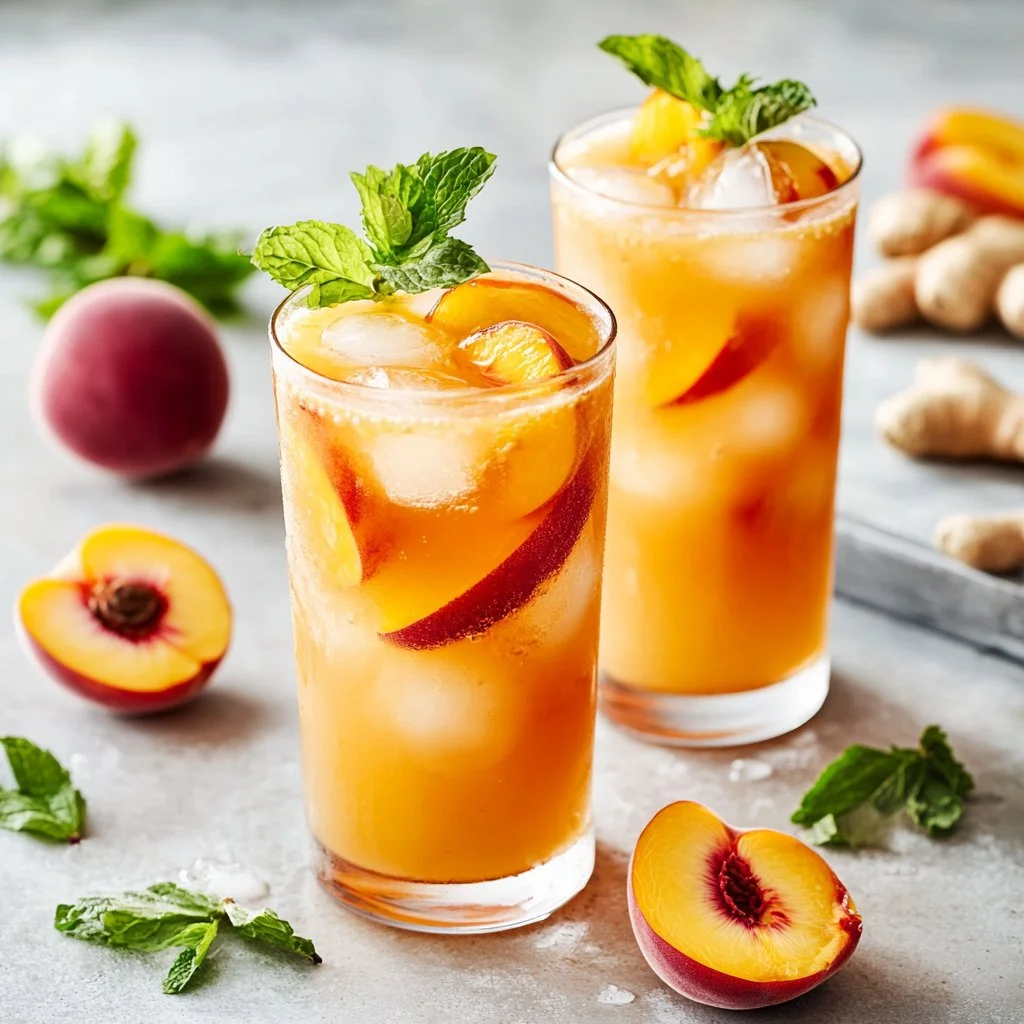 Sparkling Ginger Peach Mocktail