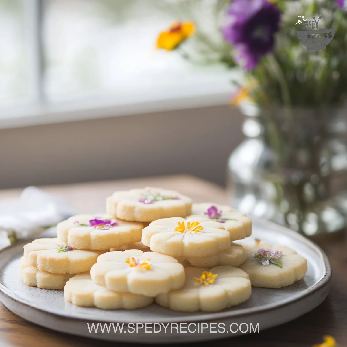 Spring Flower Shortbread Cookies