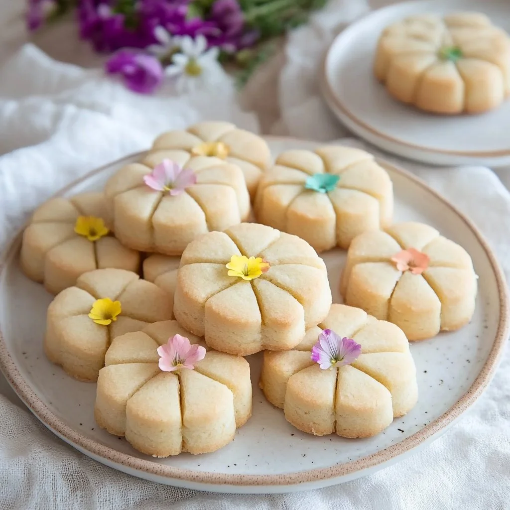 Spring Flower Shortbread Cookies