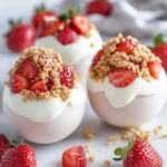 Strawberry shortcake Easter egg bombs with vibrant colors and delicious filling.