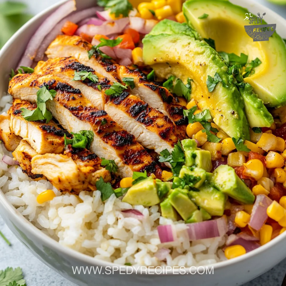 Street Corn Chicken Rice Bowl