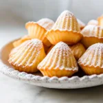 Delicious freshly baked Vanilla Madeleines on a plate