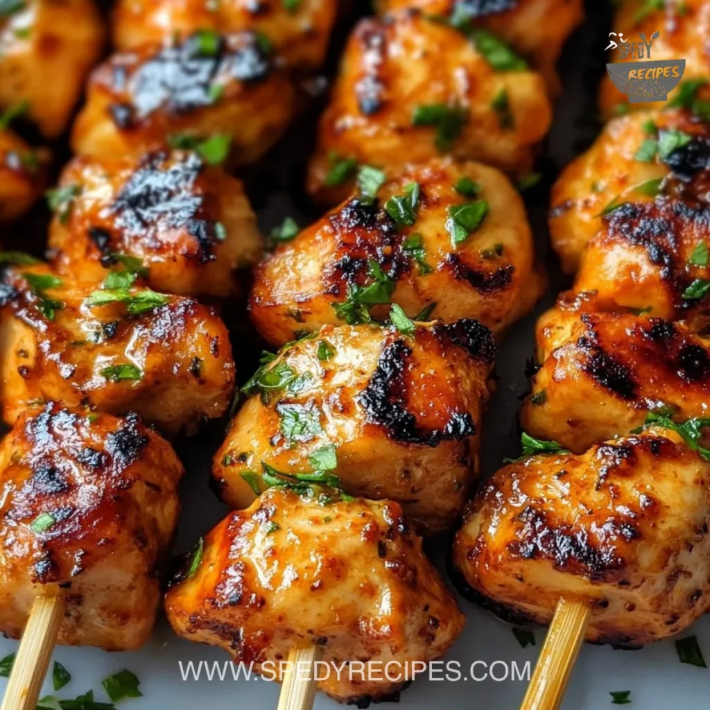 Bang Bang Chicken Skewers Recipe Delicious Bang Bang Chicken Skewers served on a platter
