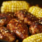 Delicious Blackstone BBQ Chicken and Corn grilled to perfection