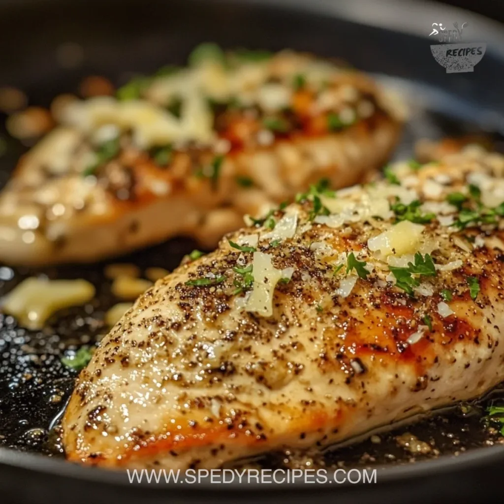 Delicious Blackstone Garlic Parmesan Chicken cooked to perfection with garlic and cheese.