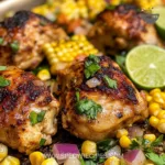 Grilled Blackstone Jalapeno Lime Chicken with sweet corn