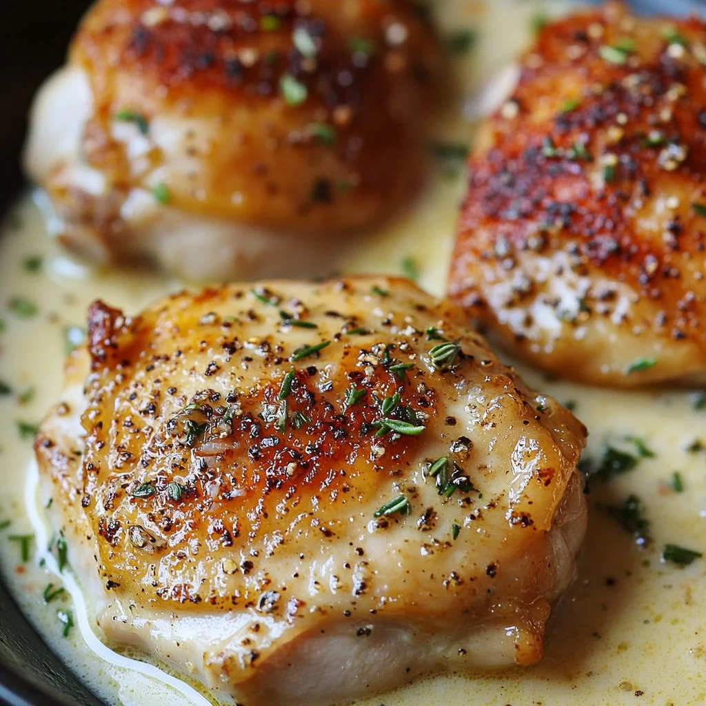 Bobby Flay Chicken Thighs in Creamy Garlic Bliss