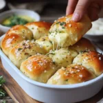 Delicious buttery cheese garlic rolls golden brown and fresh from the oven