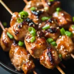 Cozy grilled chicken yakitori skewers served on a platter