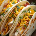 Delicious Crack Chicken Tacos served on a plate with fresh toppings