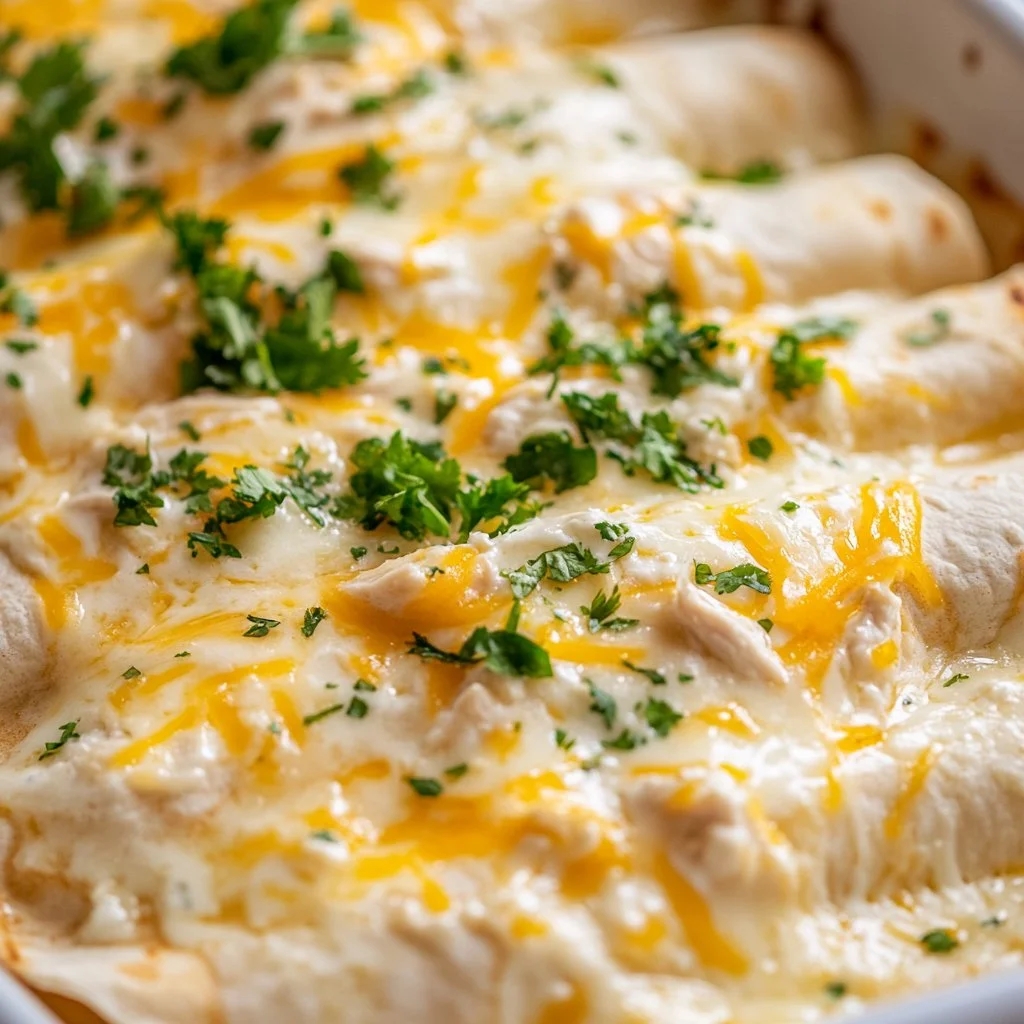 Creamy White Chicken Enchiladas