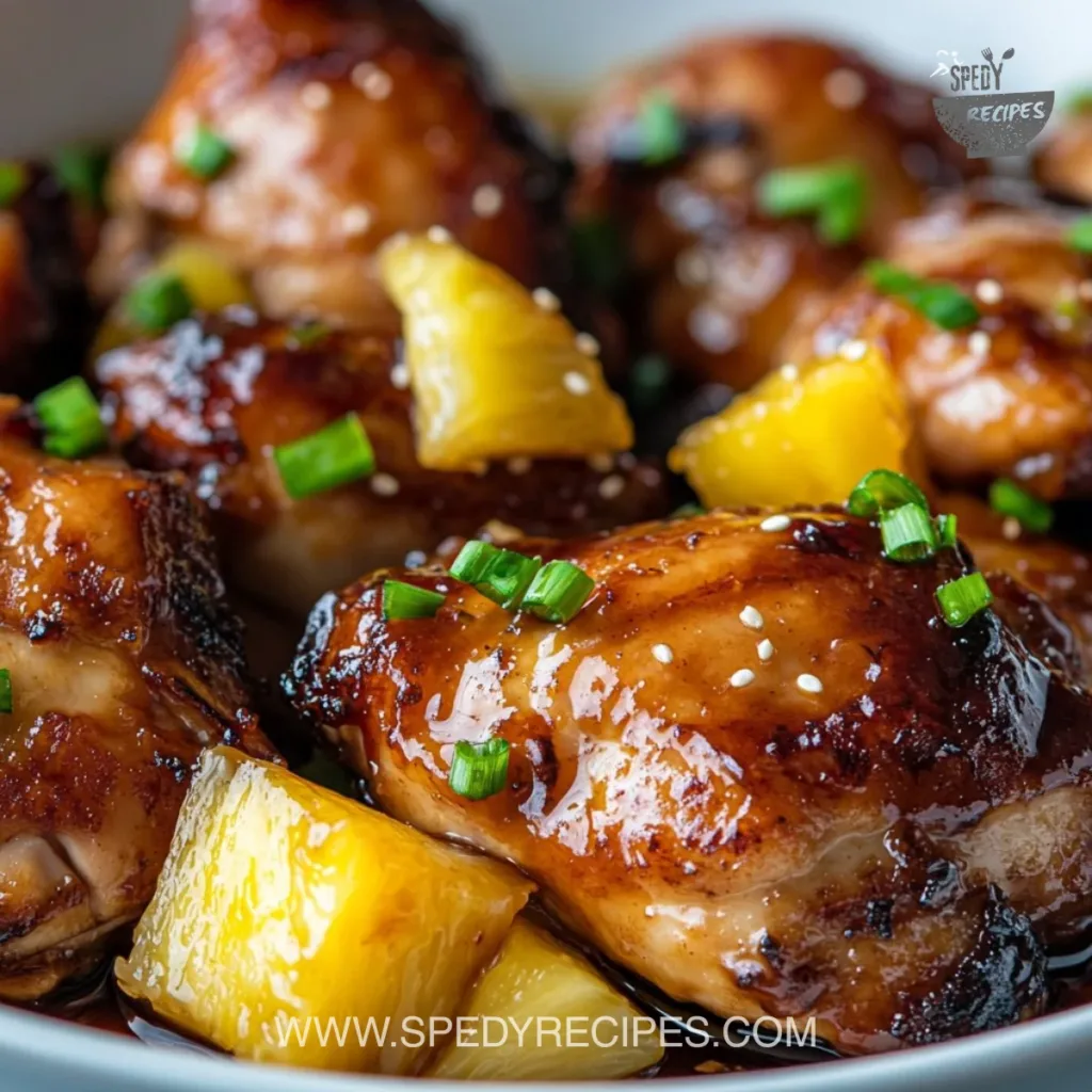 Fast & Easy Hawaiian Huli Huli Chicken Huli Huli Chicken served on a plate with tropical garnishes