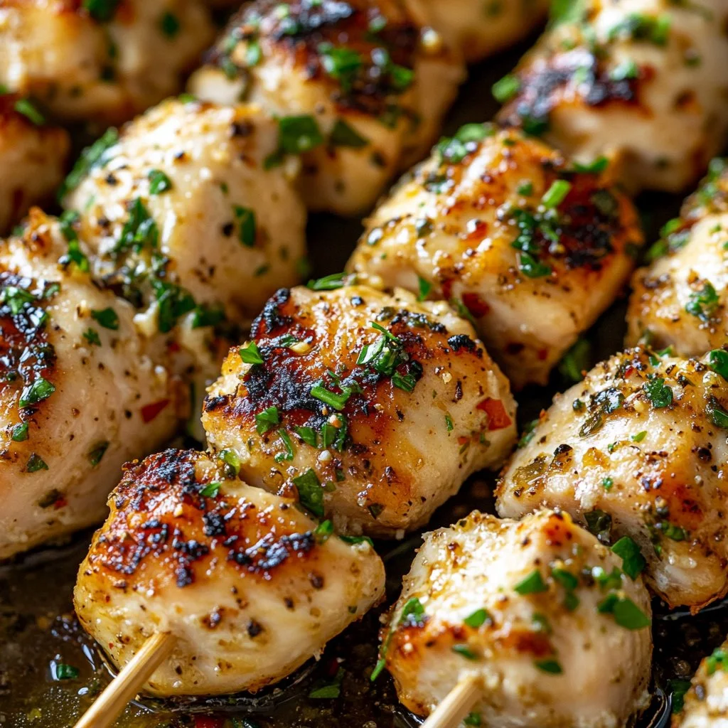 Garlic Parmesan Chicken Skewers