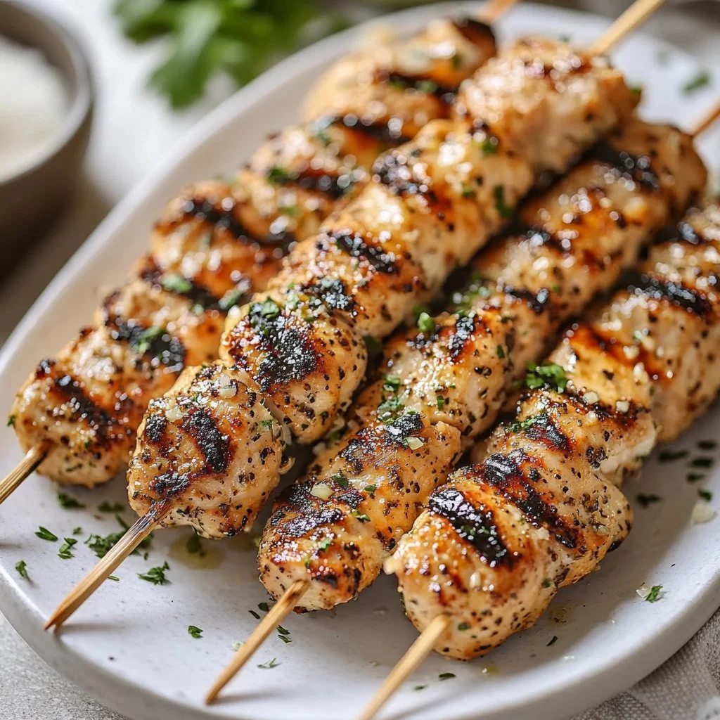 Grilled Garlic Parmesan Chicken Skewers – Perfect Summer Dinner