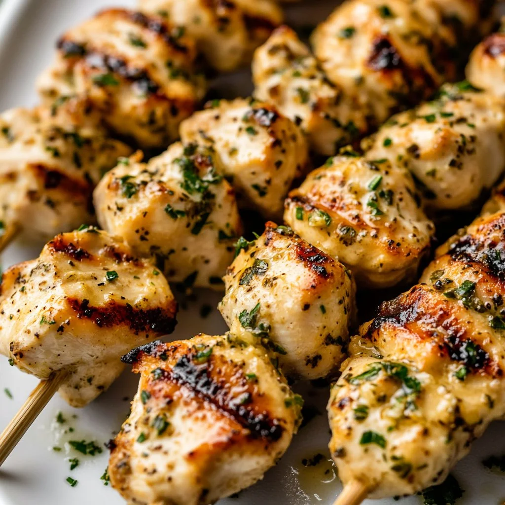 Grilled Garlic Parmesan Chicken Skewers – Perfect Summer Dinner