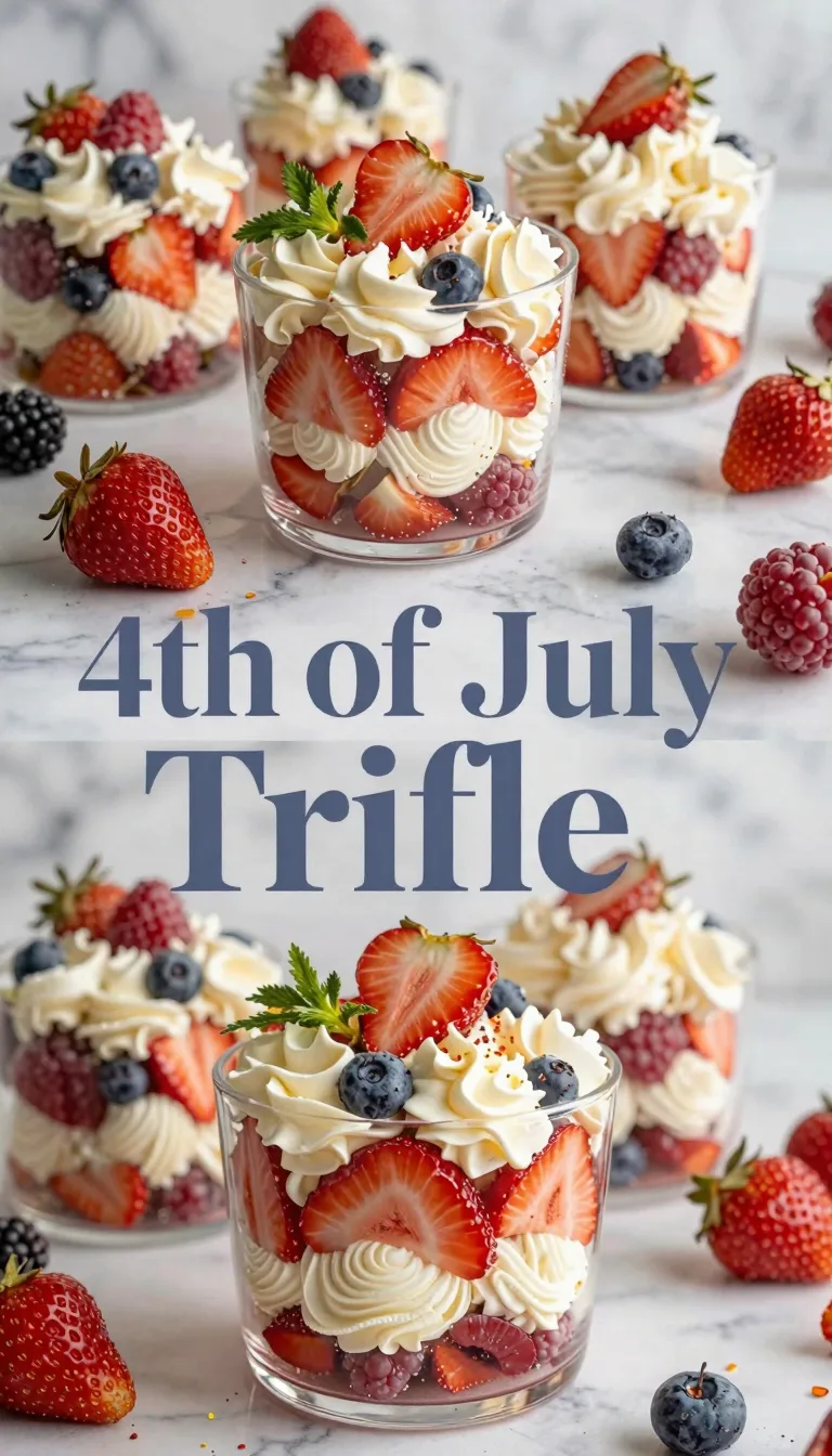 Save this 4th of July Trifle Recipe on Pinterest