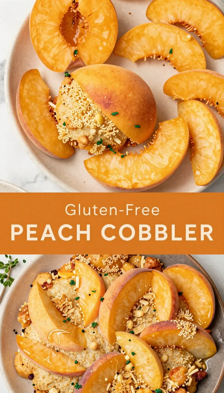 Save this Gluten-Free Peach Cobbler Recipe on Pinterest