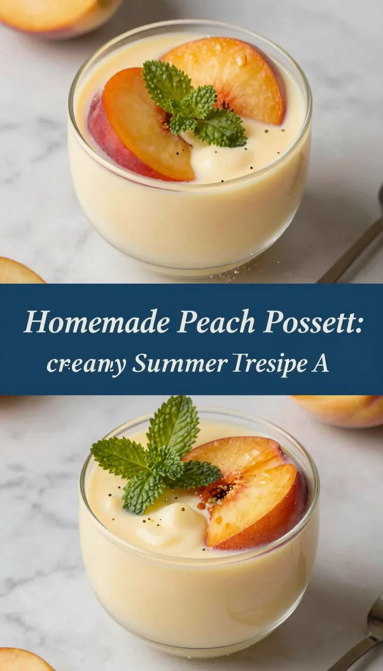 Save this Homemade Peach Posset: A Creamy Summer Treat Recipe on Pinterest