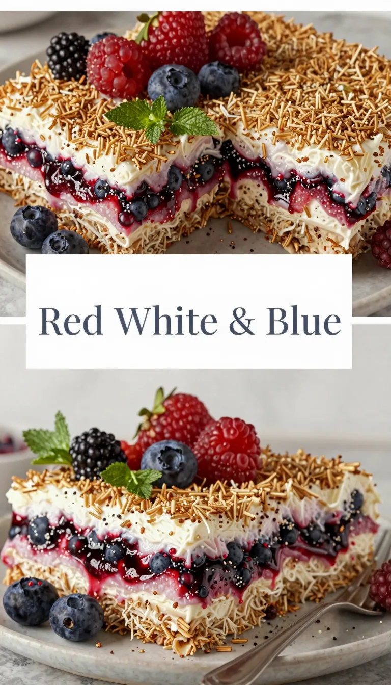 Save this Red White & Blue Mixed Berry Dessert on Pinterest