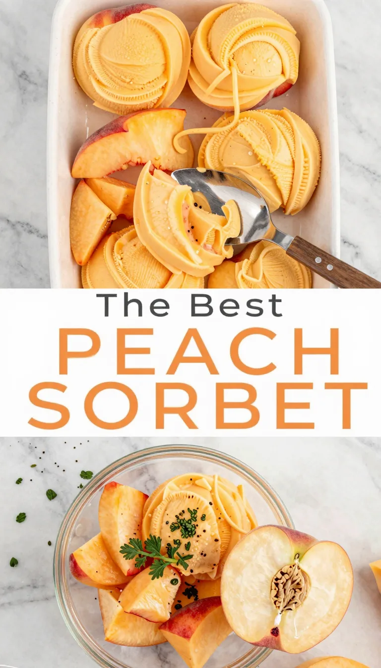 Save this The Best Peach Sorbet Without Ice Cream Maker on Pinterest