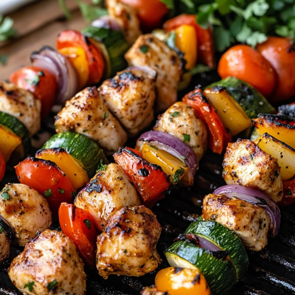 Loaded Grilled Chicken Kabobs Recipe with Caramelized Veggies Easy and Flavorful