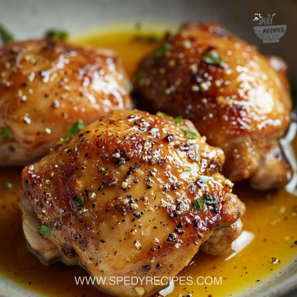 Quick Chicken Thigh Marinade Bowl of quick chicken thigh marinade with herbs and spices