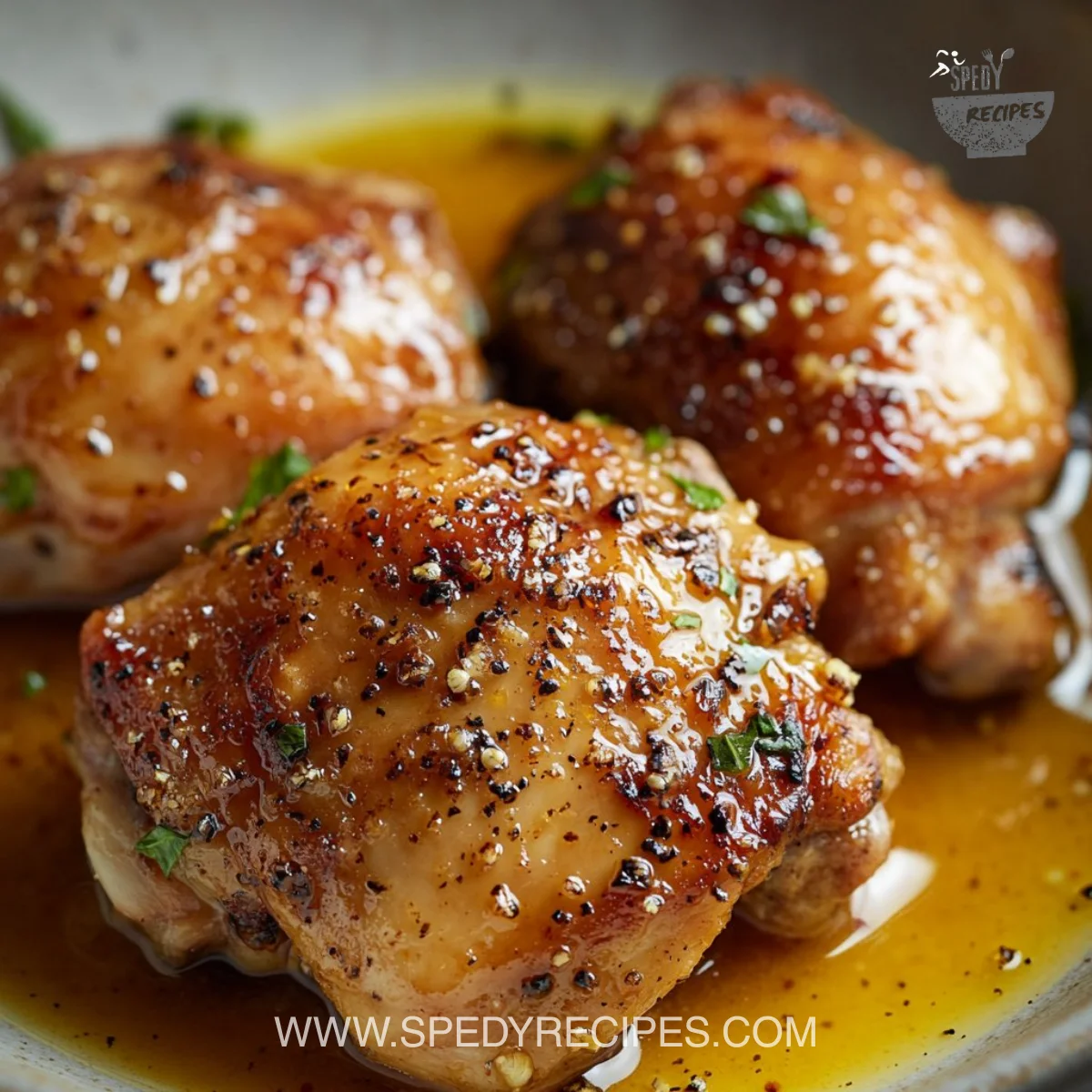 Bowl of quick chicken thigh marinade with herbs and spices